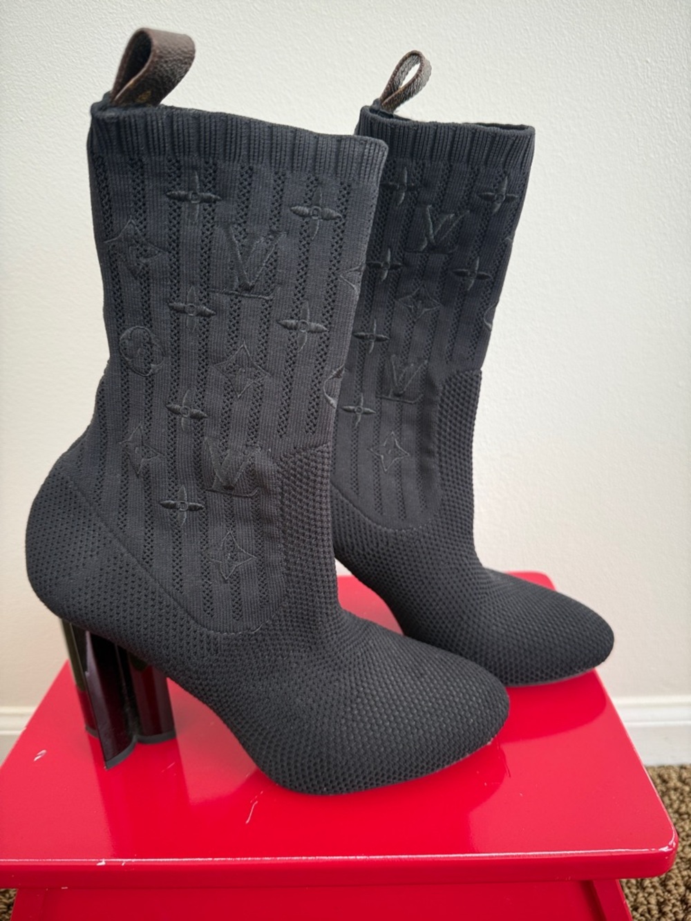 Louis Vuitton Black Knit Sock Booties